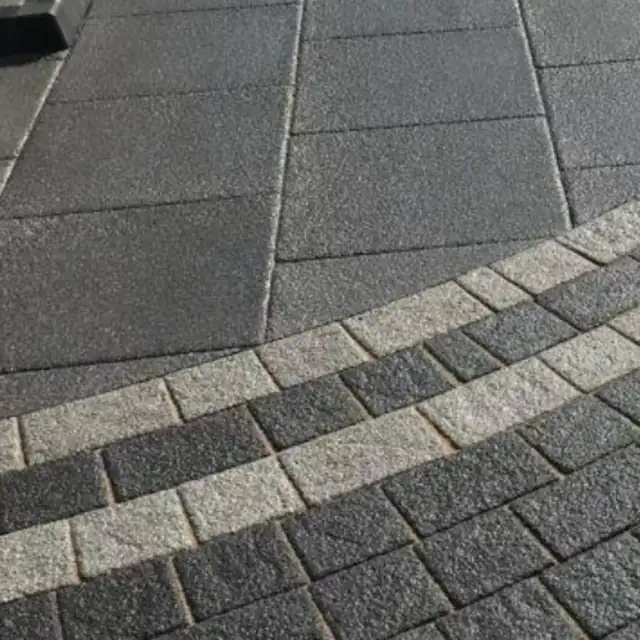 Block paving with a circle feature